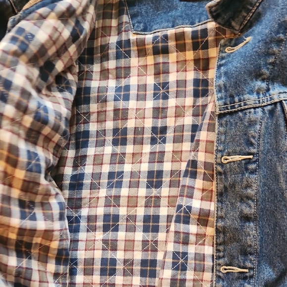 Milwaukee Tools Swingster Men's Flannel Lined Blue Denim Jacket Size XL Vintage - Picture 5 of 12